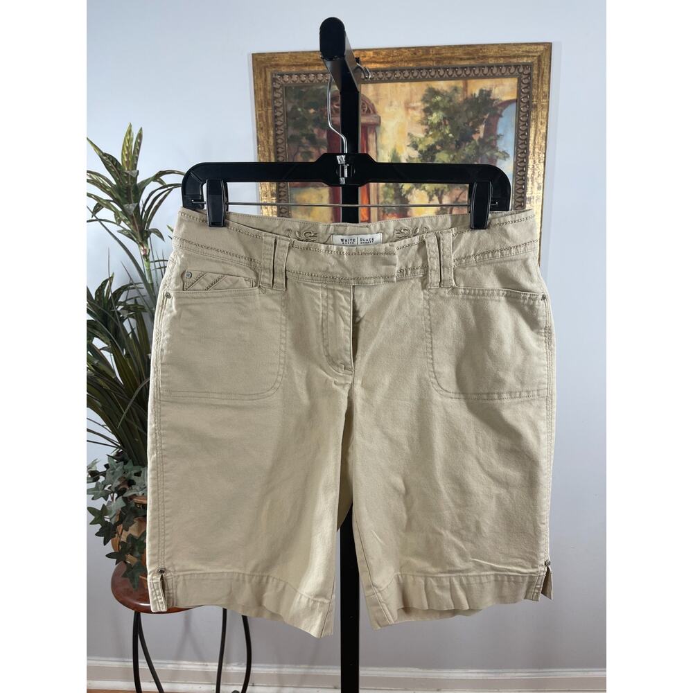 White House Black Market Bermuda Shorts Women's 4 Beige Coastal Grandmother